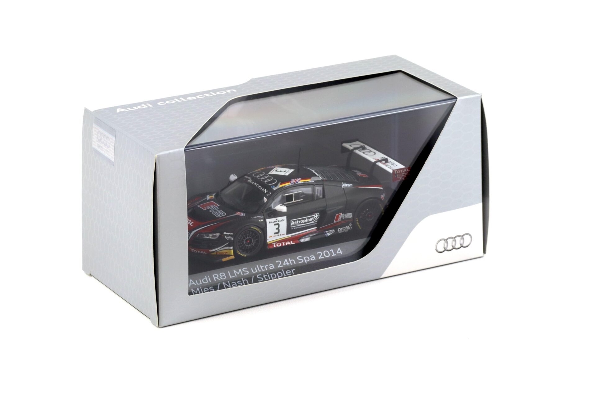 1:43 Spark Audi R8 LMS Ultra 24h SPA 2014 #3 Mies/Nash/Stippler DEALER VERSION