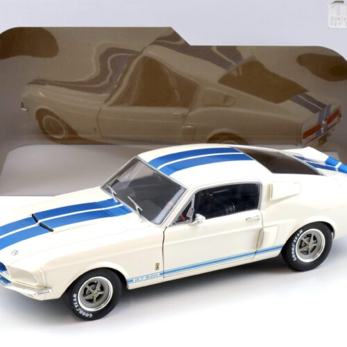 1:18 Solido Shelby Mustang GT500 Coupe white/ blue stripes 1967
