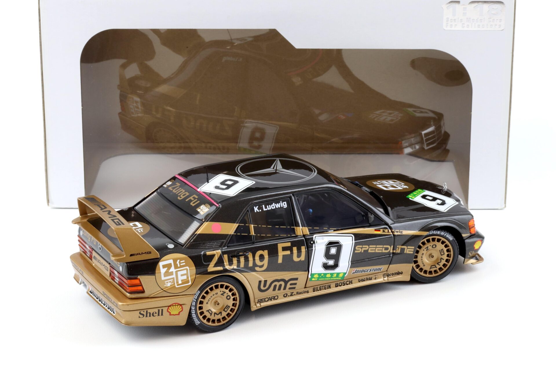 1:18 Solido Mercedes 190E 2.5-16 EVO 2 GP Macau 1991 K.Ludwig #9 Zung Fu