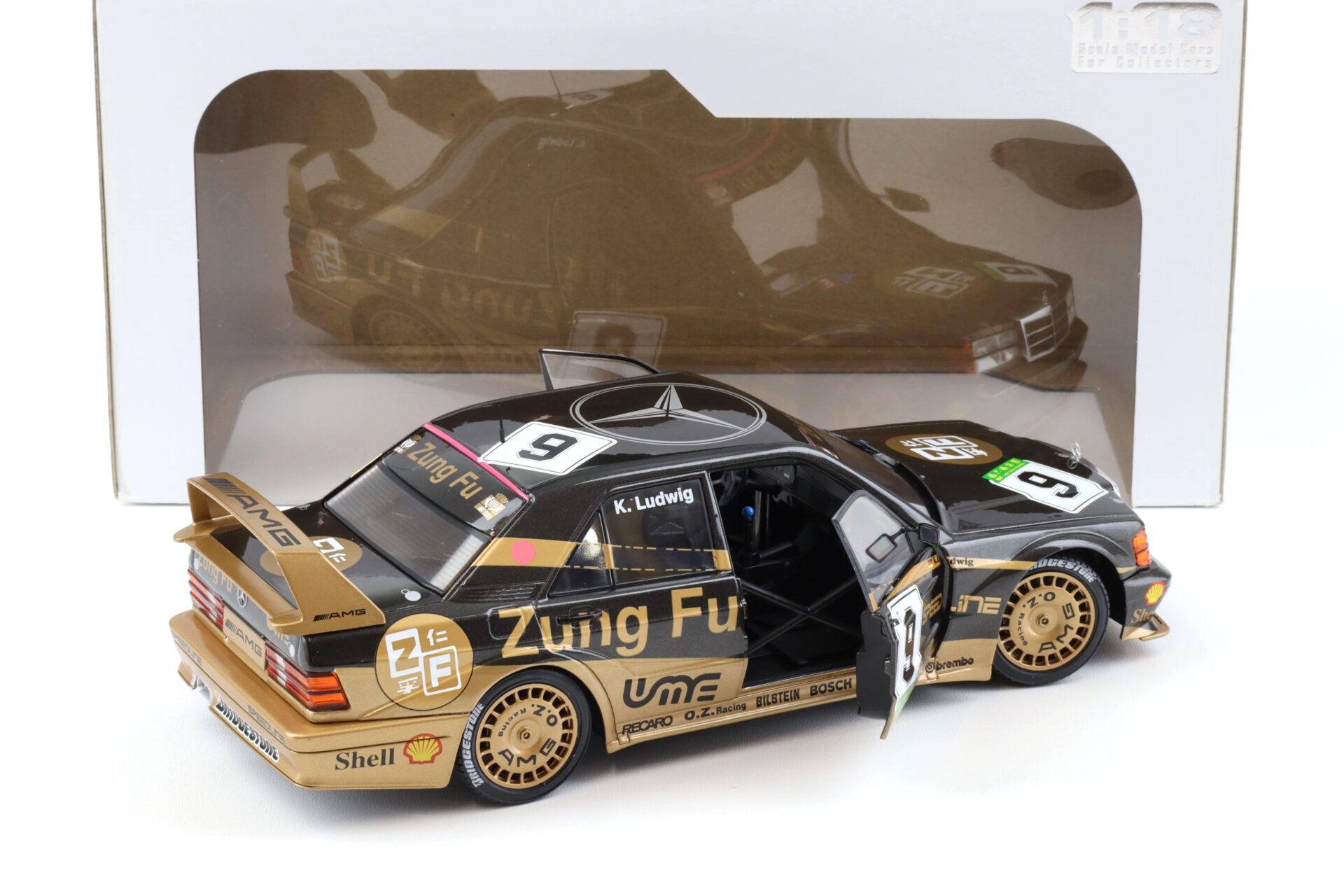 1:18 Solido Mercedes 190E 2.5-16 EVO 2 GP Macau 1991 K.Ludwig #9 Zung Fu