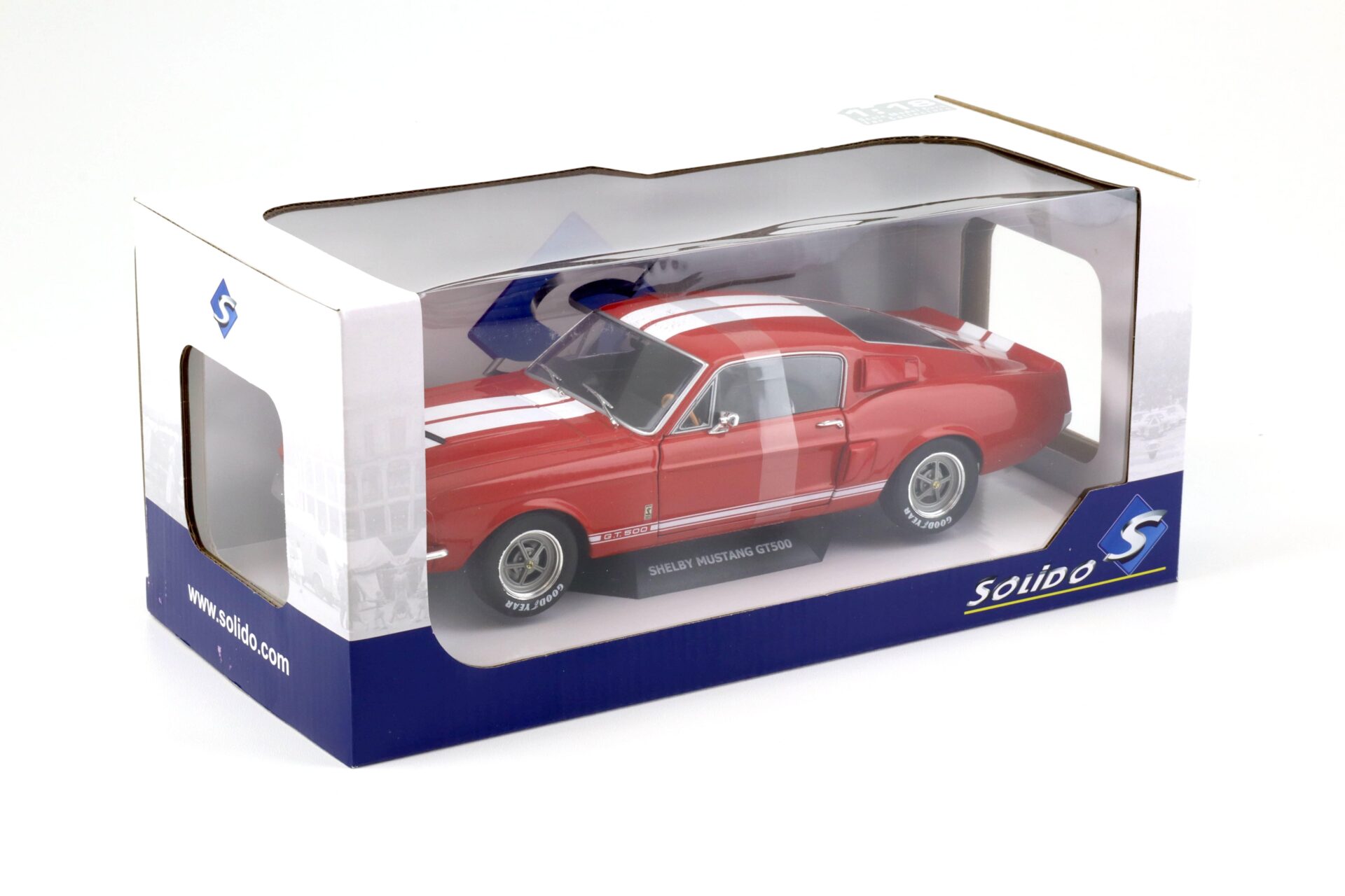 1:18 Solido Shelby Mustang GT500 Coupe red/ white stripes 1967