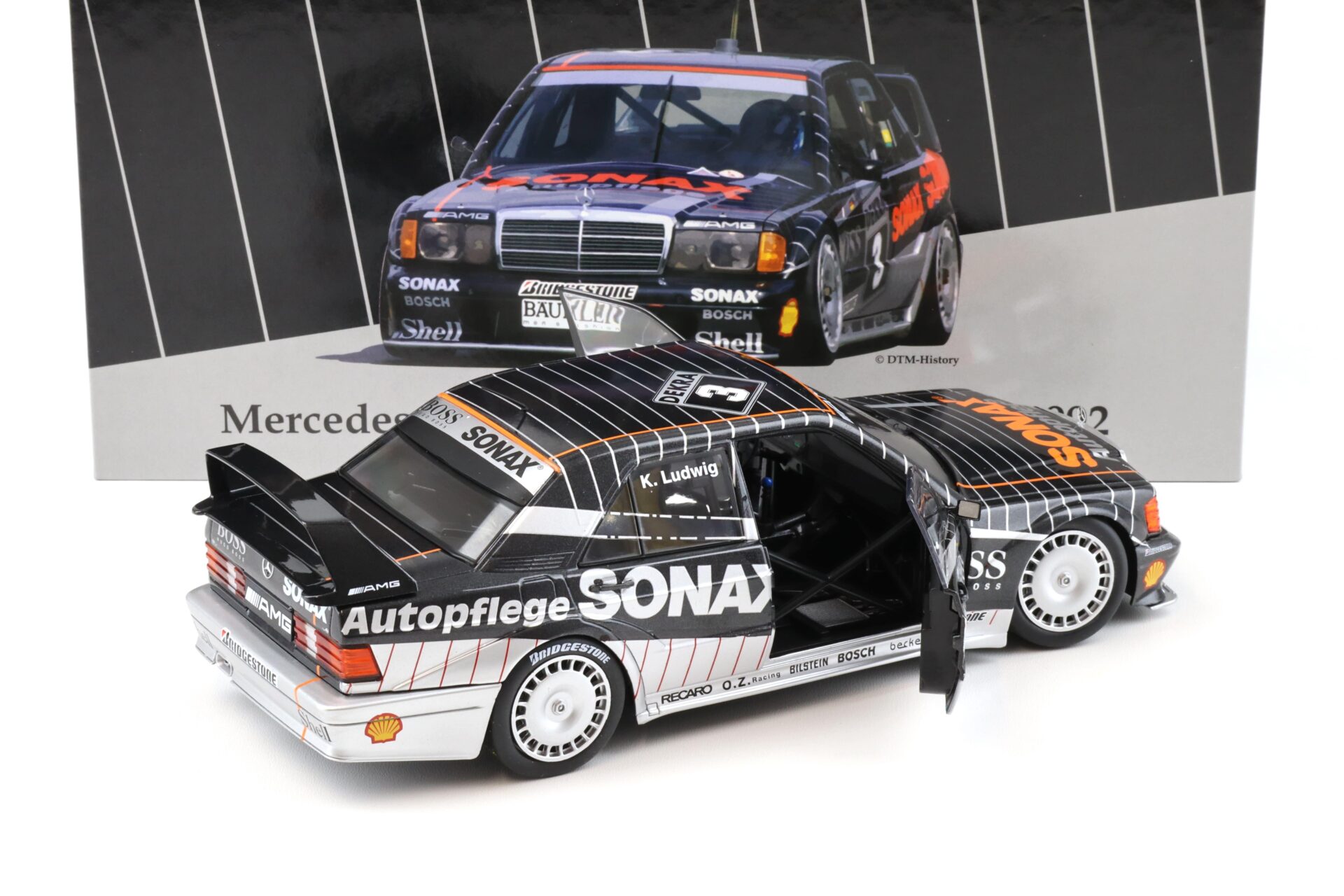 1:18 WERK83 Mercedes 190E 2.5-16 EVO 2 Klaus Ludwig #3 DTM Champion 1992 Collectors box