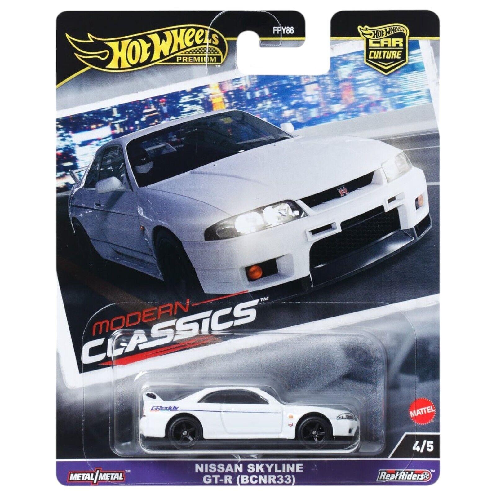 1:64 Hot Wheels Premium 2024 Modern Classics HRV99 Nissan Skyline GT-R BCNR33 white
