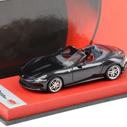 1:43 BBR PREMIUM Ferrari Roma Spider Nero Purosangue leather base - Limited 20 pcs.