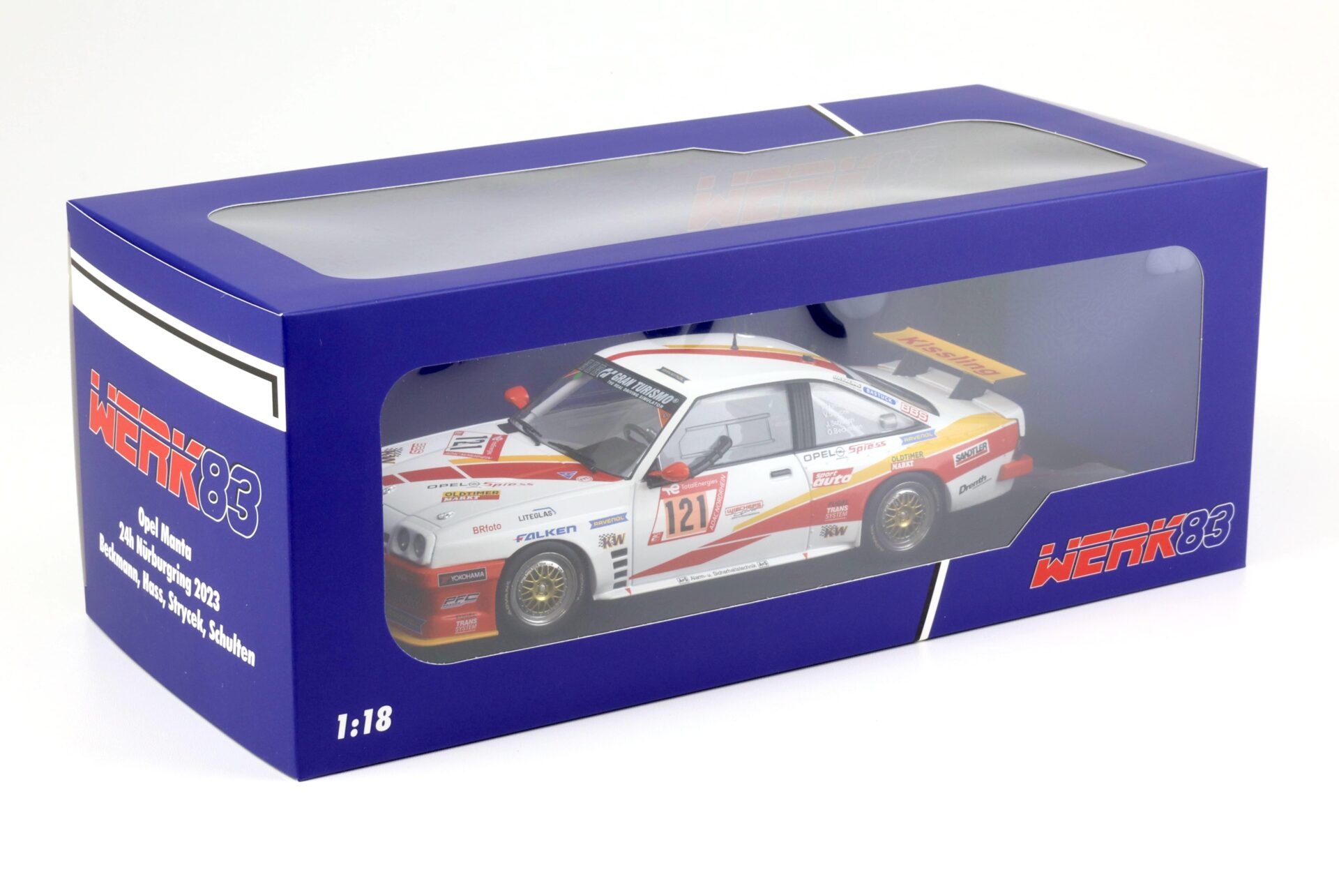 1:18 WERK83 Opel Manta #121 Spiess Fuchsschwanz 24h Nürburgring 2023 Beckmann/ Hass