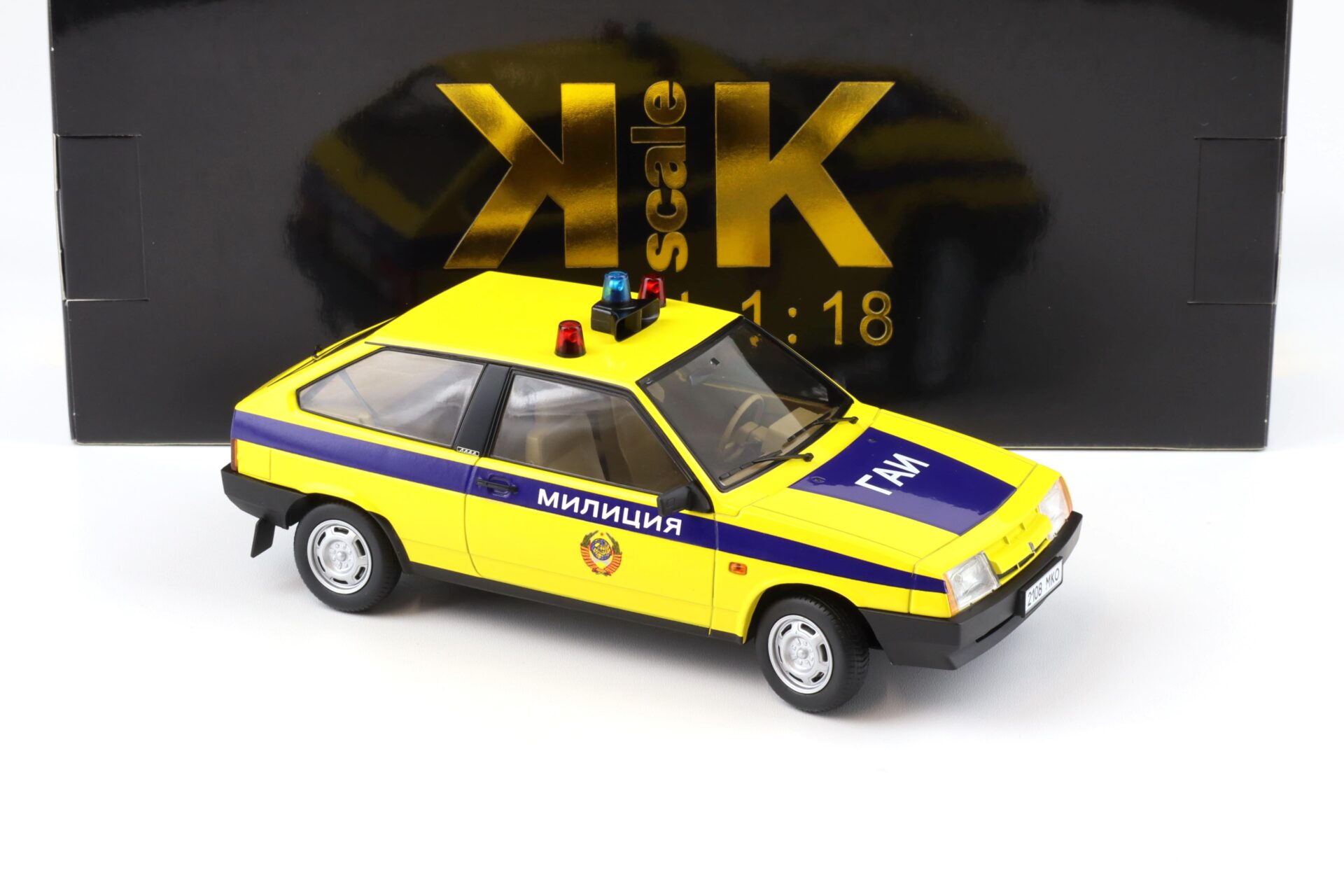 1:18 KK-Scale Lada Samara Police SU Milizija 1984 yellow/ blue