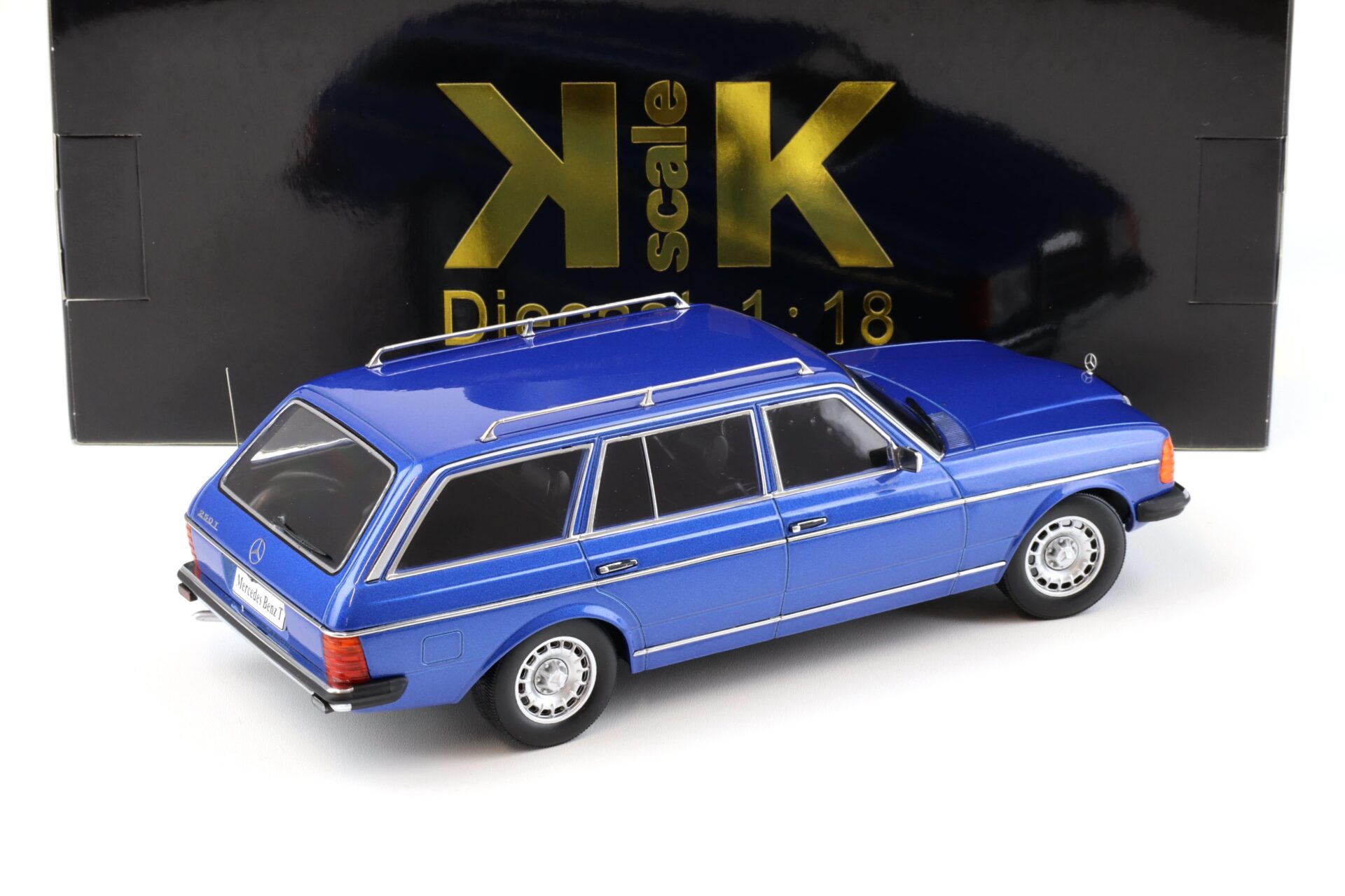 1:18 KK-Scale Mercedes 250T T-Modell S123 blue metallic 1980