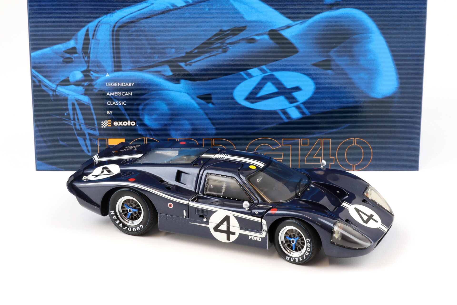 1:18 Exoto Ford GT40 MK IV 24h Le Mans 1967 Hulme/ Ruby #4 blue RLG18056