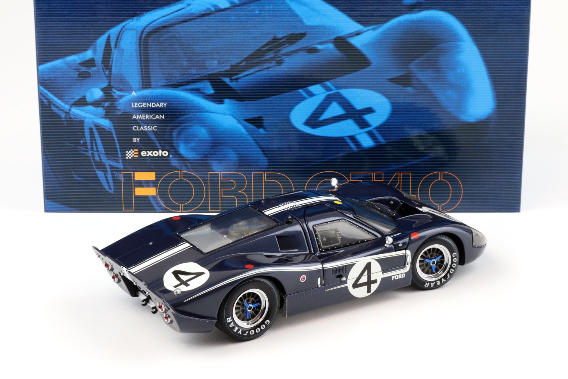 1:18 Exoto Ford GT40 MK IV 24h Le Mans 1967 Hulme/ Ruby #4 blue RLG18056