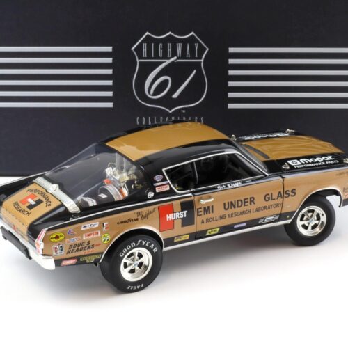 1:18 Highway61 Plymouth Barracuda Hemi Under Glass 1966 black/ bronze