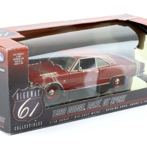 1:18 Highway61 Dodge Dart GT Sport GTS 383 Four Barrel 1968 dark red/ white