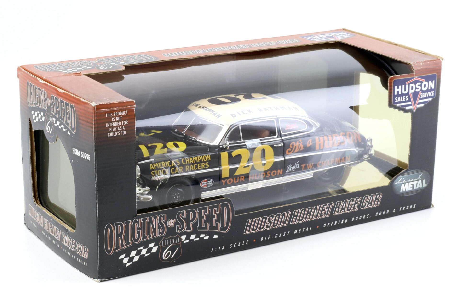 1:18 Highway61 Hudson Hornet Race Car Origins of Speed #120 black/ white