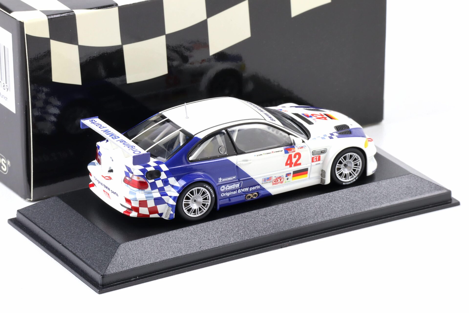 1:43 Minichamps BMW M3 E46 GTR Petit Le Mans 2001 #42 Lehto/ Ekblom/ Wendlinger