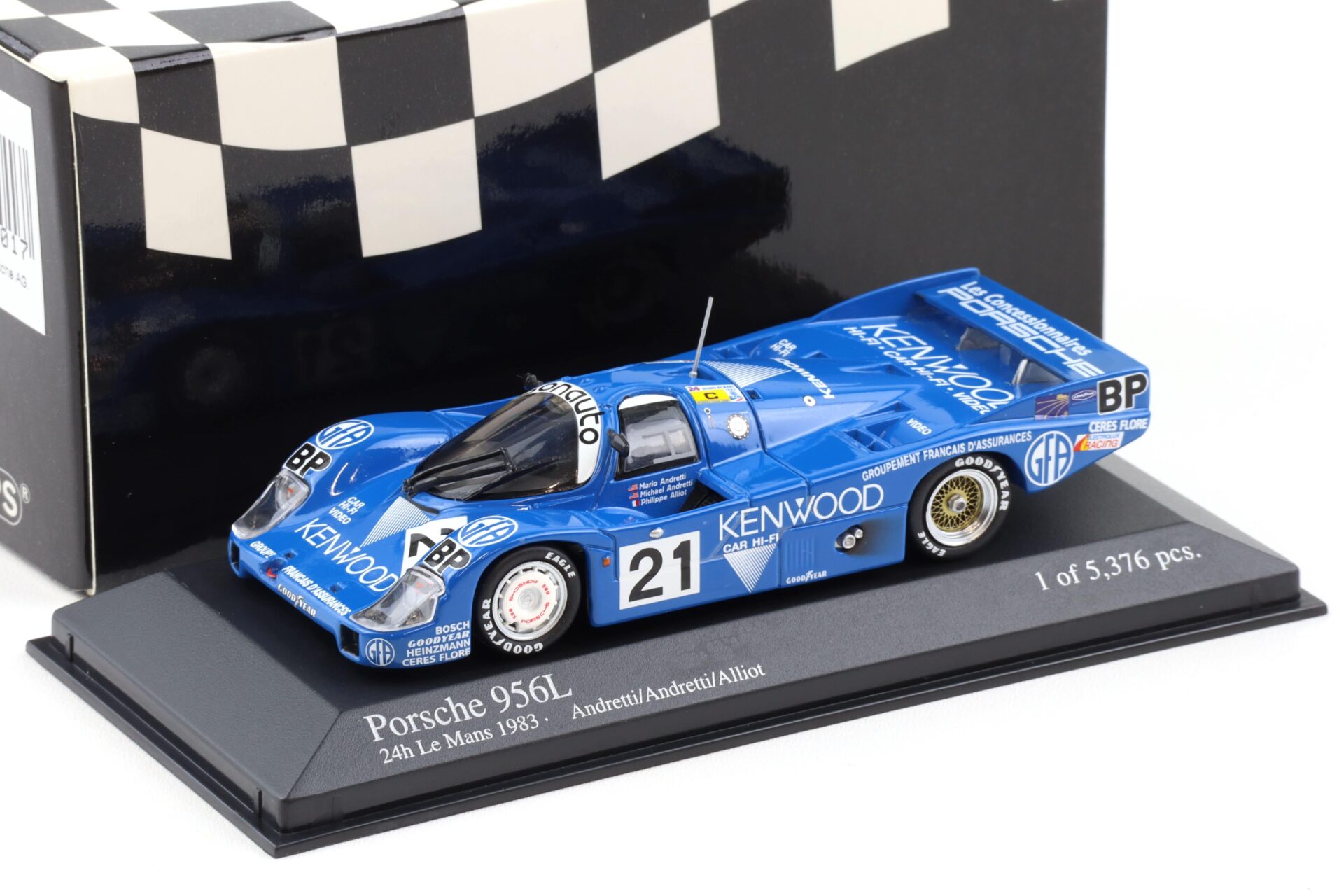 1:43 Minichamps Porsche 956L 24h Le Mans 1983 Kenwood #21 Andretti/ Alliot