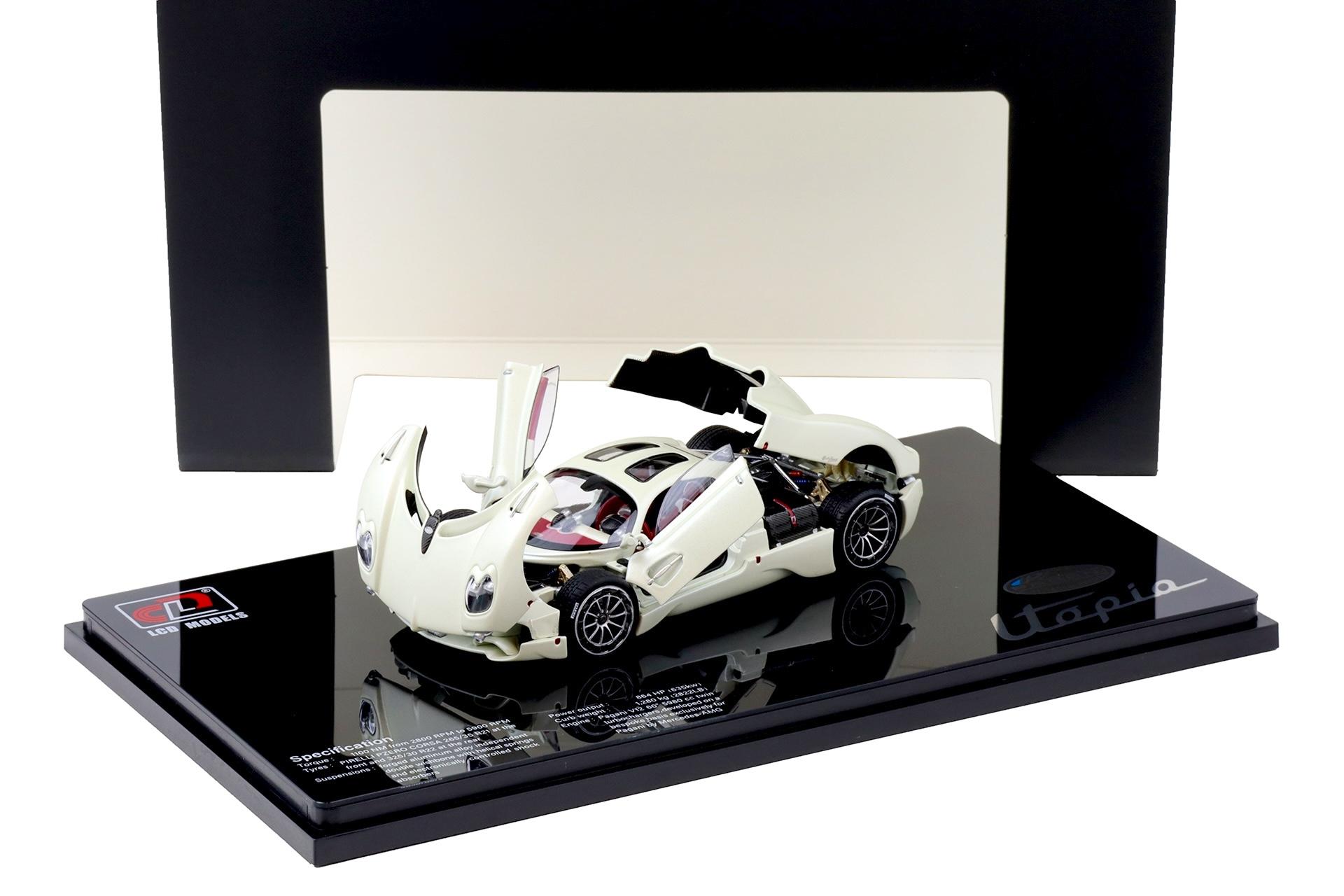 1:43 LCD Models Pagani Utopia Coupe white/ light gold LCD43012-WH
