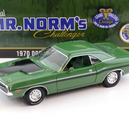 1:18 Greenlight 1970 Dodge Challenger R/T 426 Hemi Coupe Mr.Norms green/ black