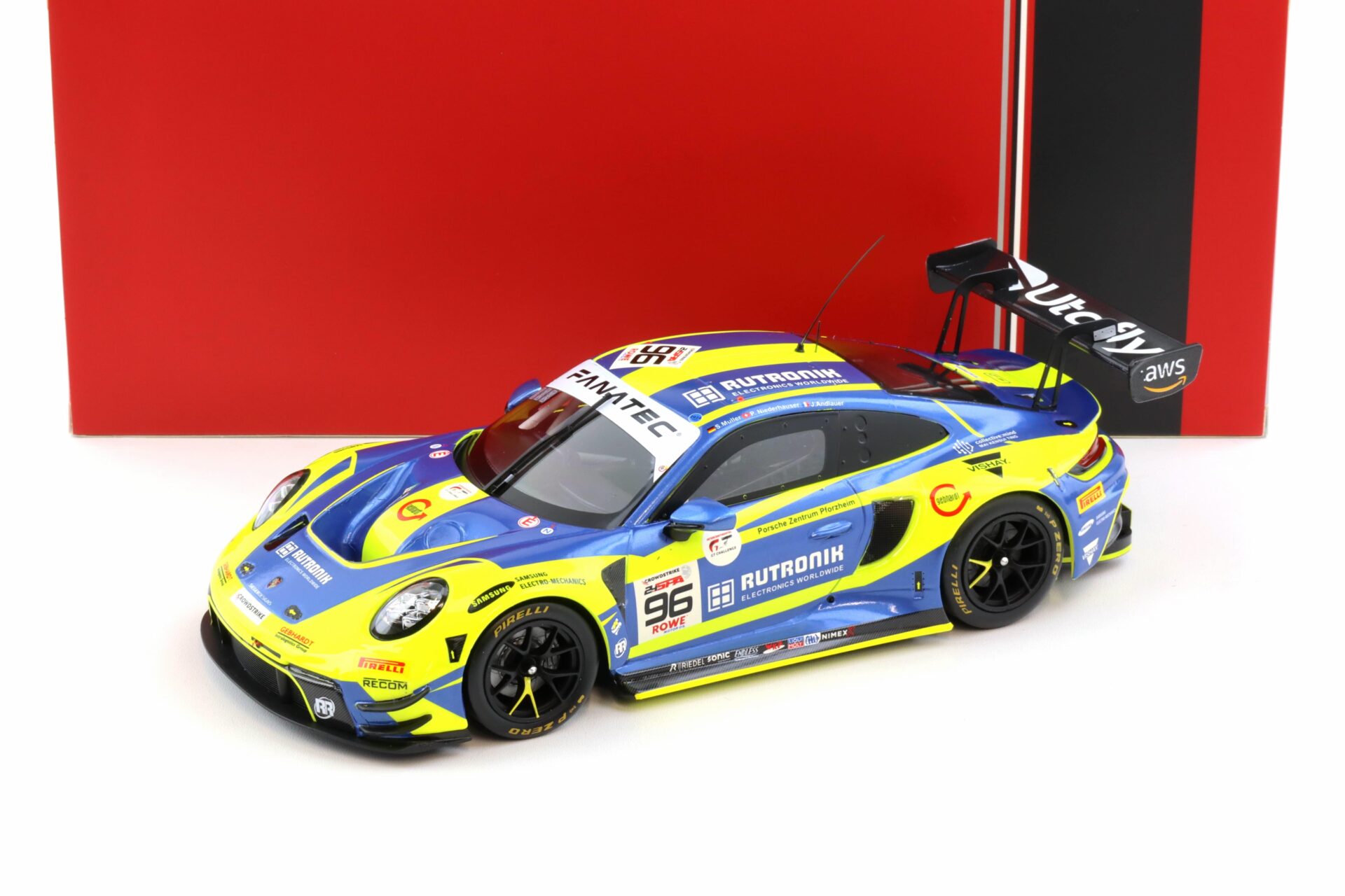 1:18 IXO Porsche 911 992 GT3 R #96 Rutronik Racing 9th 24h SPA 2024