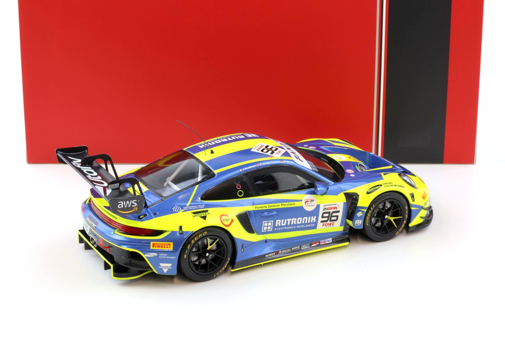 1:18 IXO Porsche 911 992 GT3 R #96 Rutronik Racing 9th 24h SPA 2024