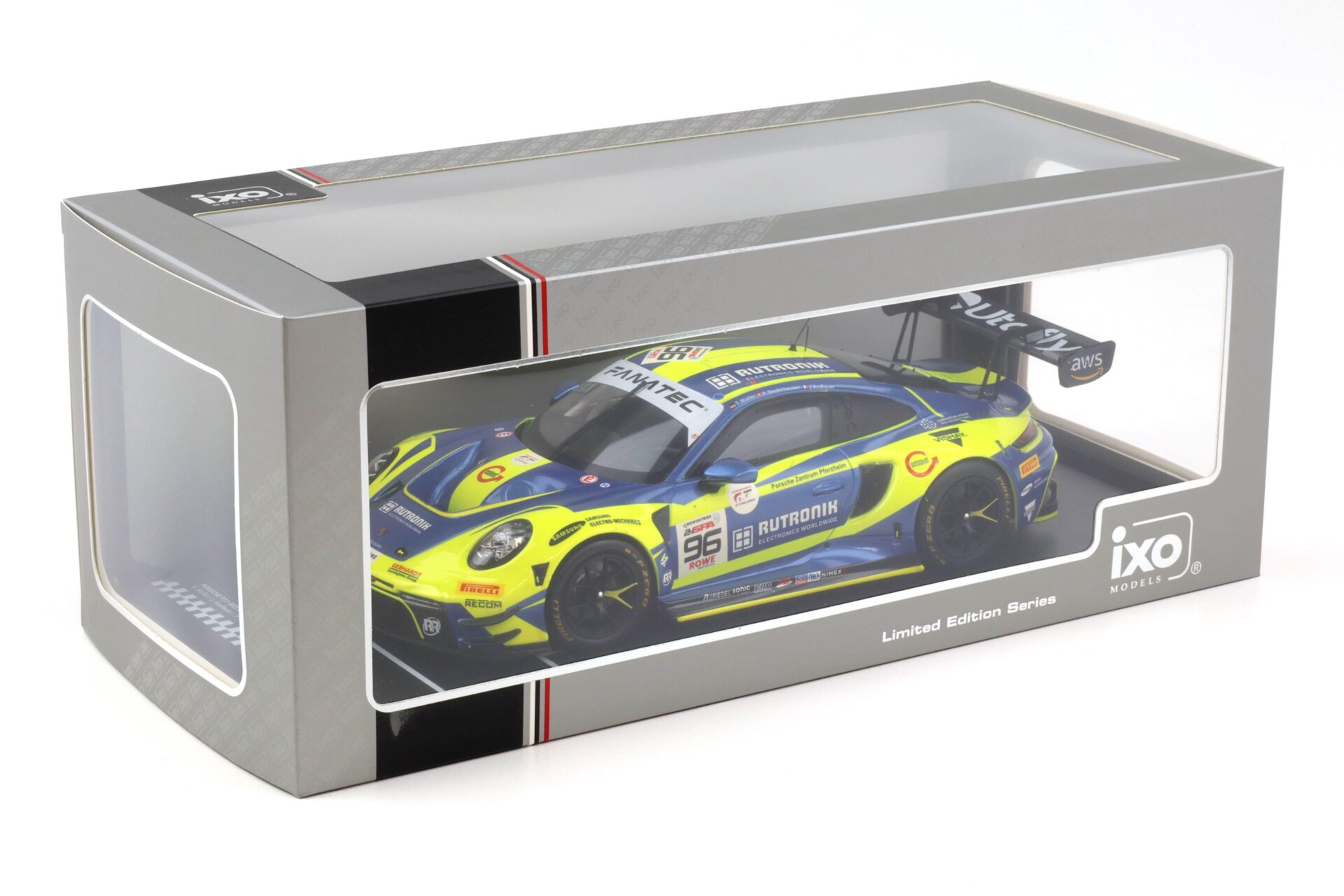 1:18 IXO Porsche 911 992 GT3 R #96 Rutronik Racing 9th 24h SPA 2024