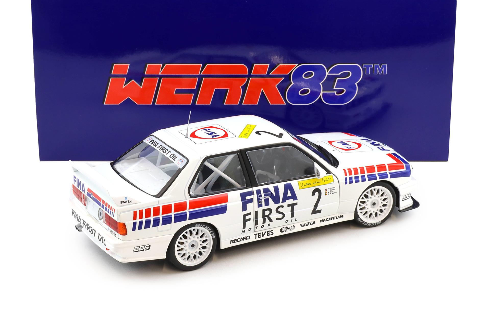 1:18 WERK83 BMW M3 E30 DTM Winner 24h Nürburgring 1992 FINA #2 Cecotto/ Danner