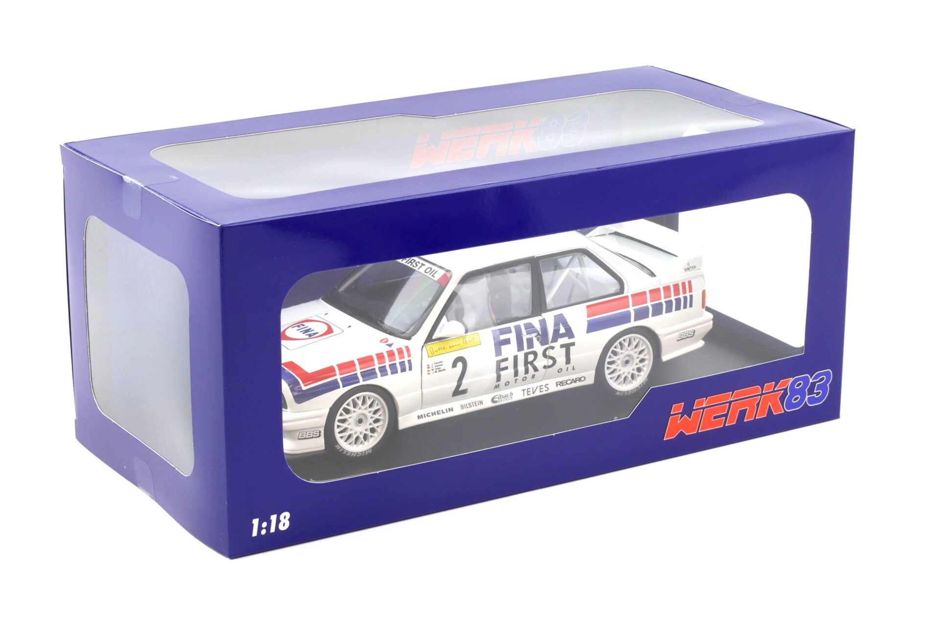 1:18 WERK83 BMW M3 E30 DTM Winner 24h Nürburgring 1992 FINA #2 Cecotto/ Danner