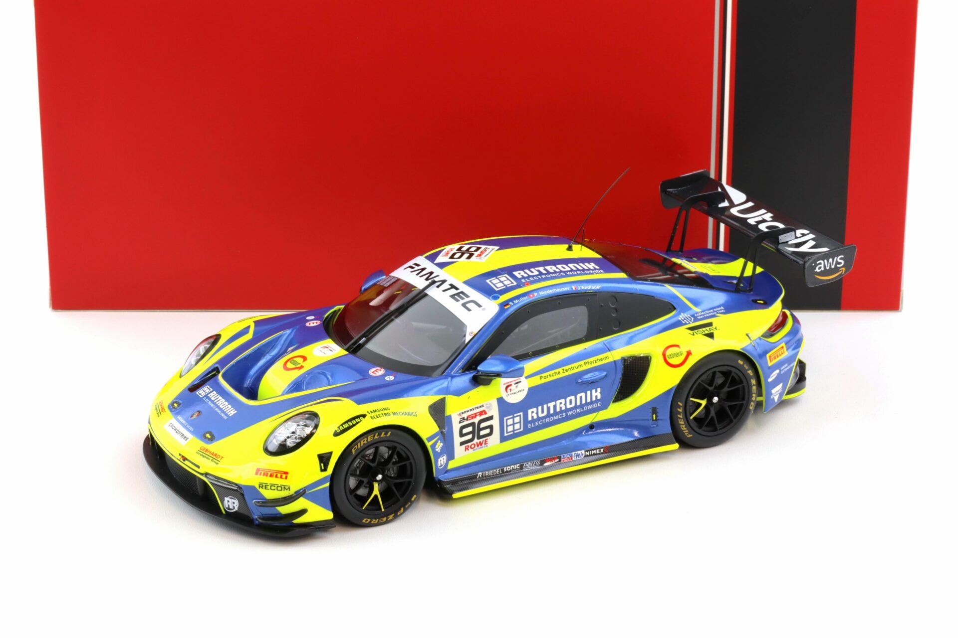 1:18 IXO Porsche 911 992 GT3 R #96 Rutronik Racing 9th 24h SPA 2024