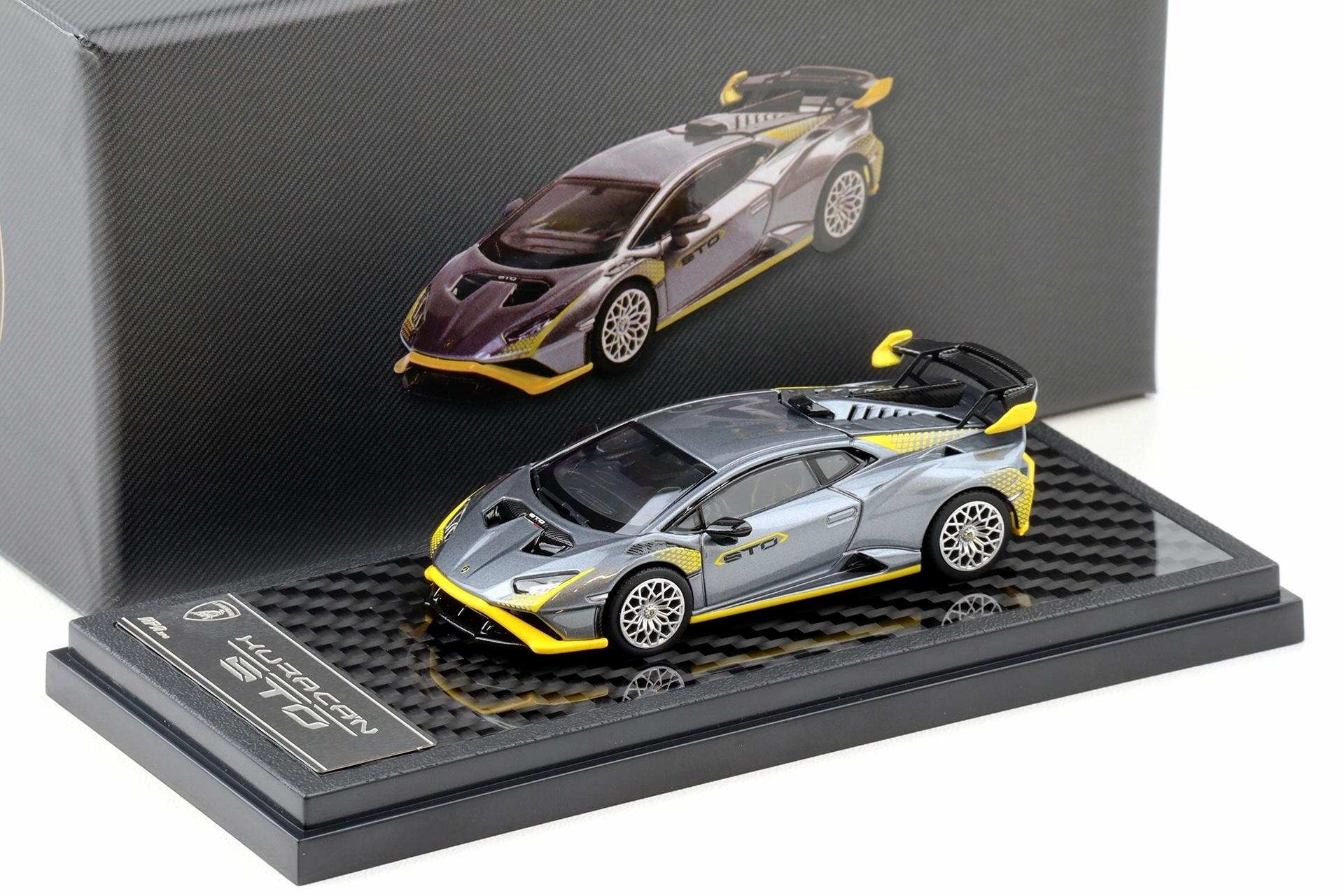 1:64 LCD Models Lamborghini Huracan STO Coupe grey metallic/ yellow LCD64043-SG
