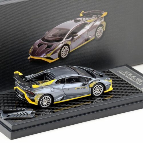 1:64 LCD Models Lamborghini Huracan STO Coupe grey metallic/ yellow LCD64043-SG