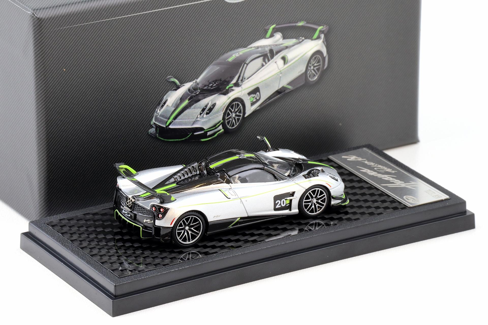 1:64 LCD Models Pagani Huayra Roadster BC #20 silver/ green LCD64011-SG