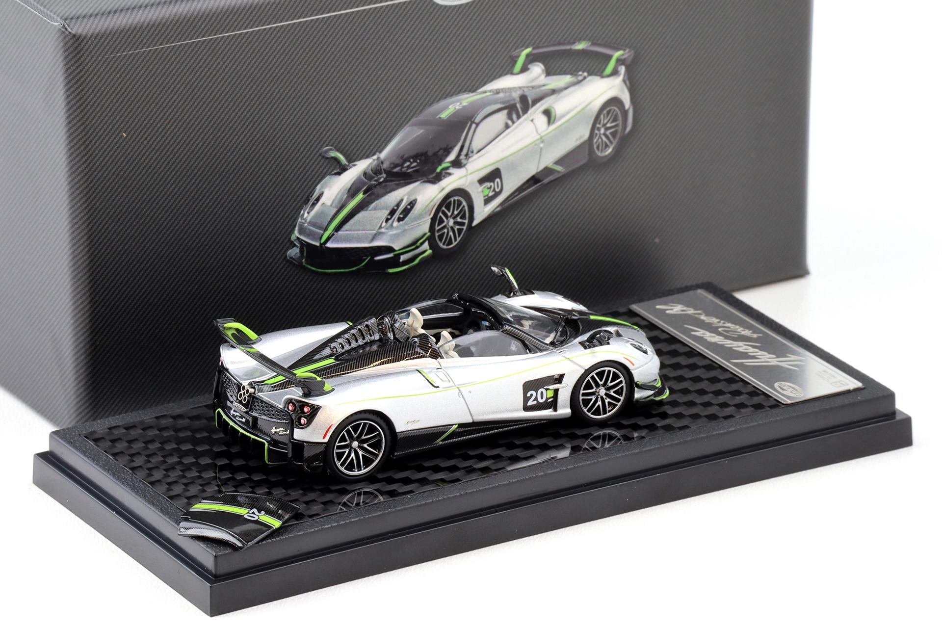 1:64 LCD Models Pagani Huayra Roadster BC #20 silver/ green LCD64011-SG