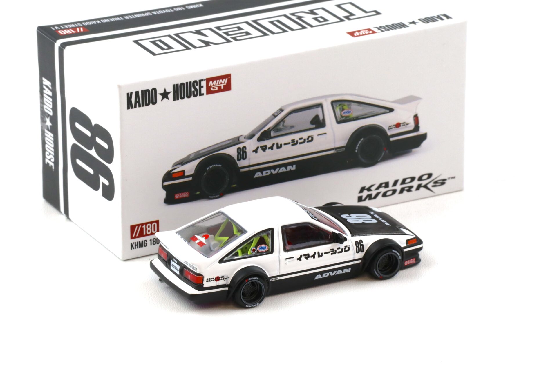 1:64 TSM Mini GT Kaido House Toyota Sprinter Trueno Kaido Street V1 white