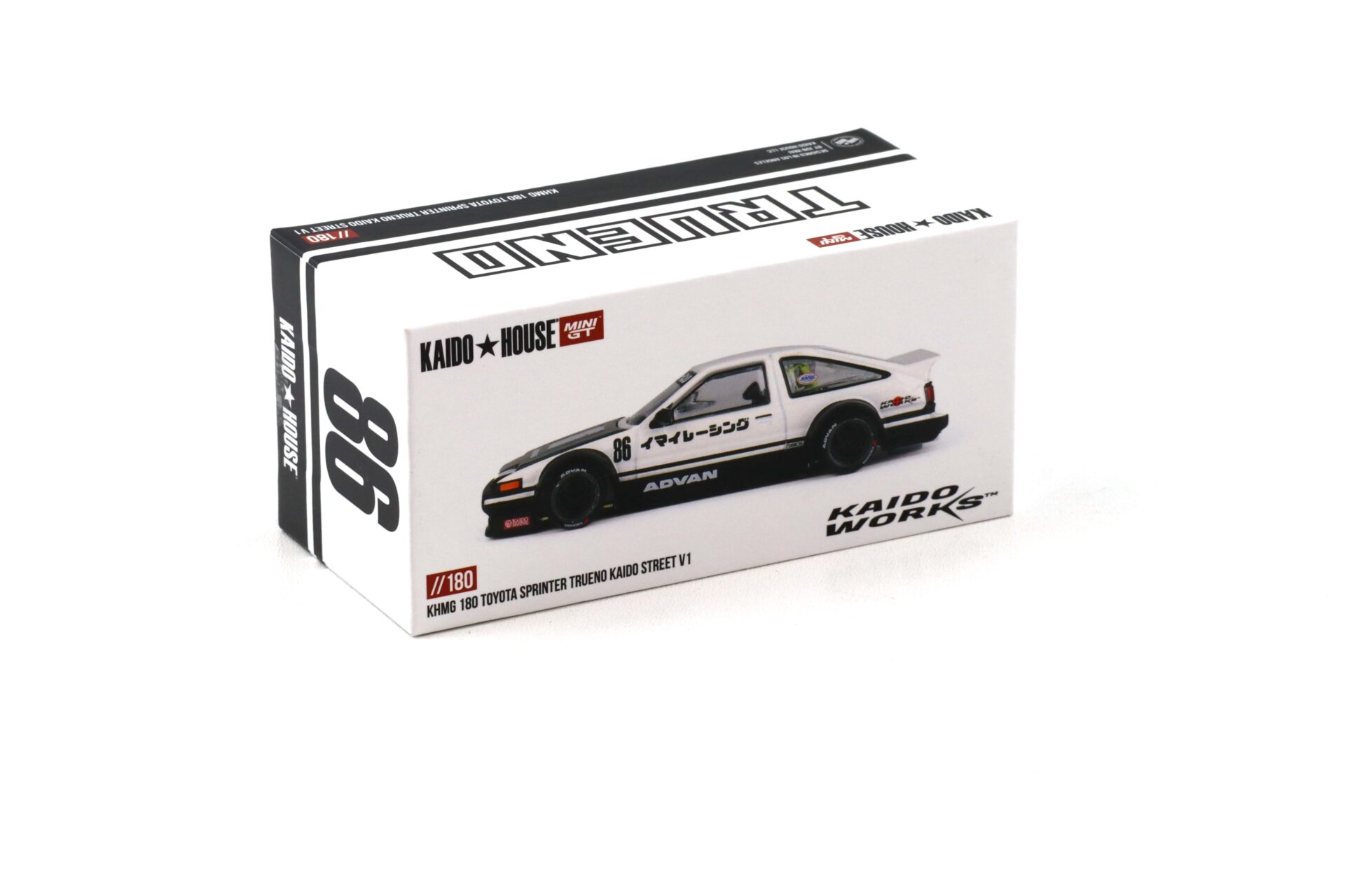 1:64 TSM Mini GT Kaido House Toyota Sprinter Trueno Kaido Street V1 white