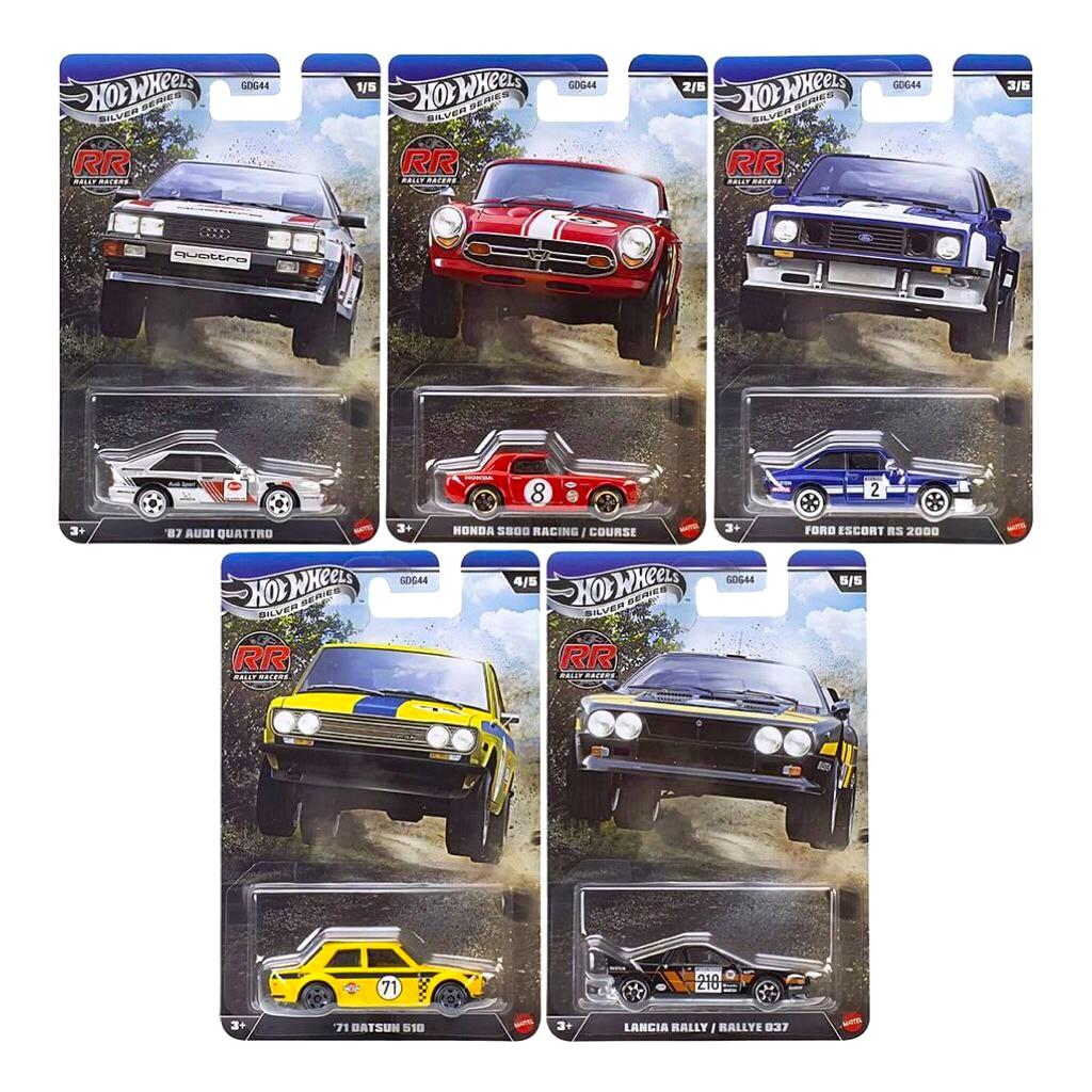 1:64 Hot Wheels 2026 Silver Series Rally Racers SET 5 pcs. GDG44-977R Audi, Lancia