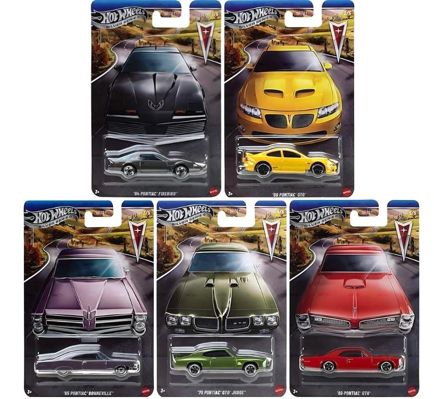 1:64 Hot Wheels 2026 Silver Series Pontiac Series SET 5 pcs. GRT01-979P Firebird, GTO