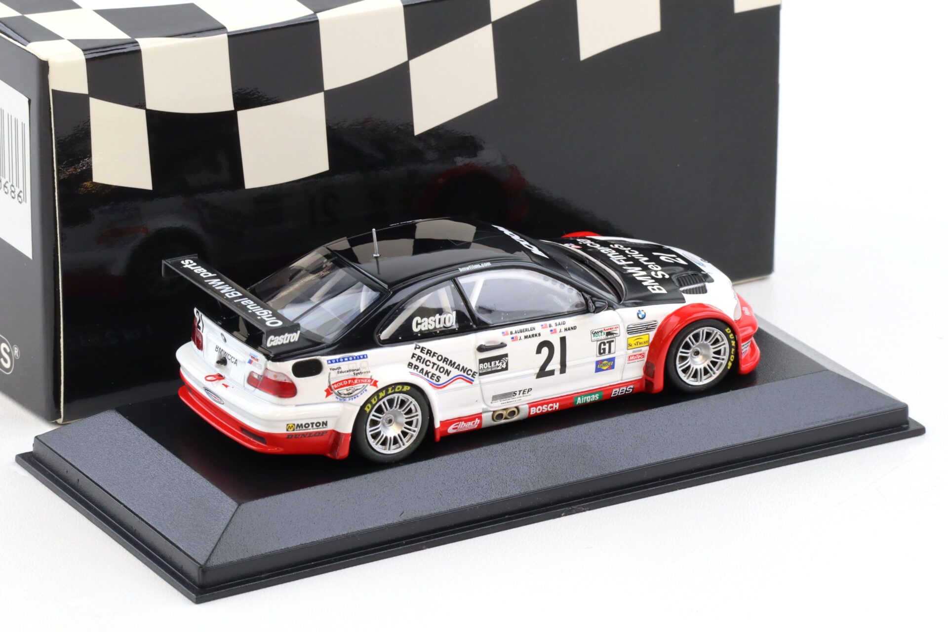 1:43 Minichamps BMW M3 E46 GTR ALMS Daytona 24h 2004 Said/ Auberlen #21