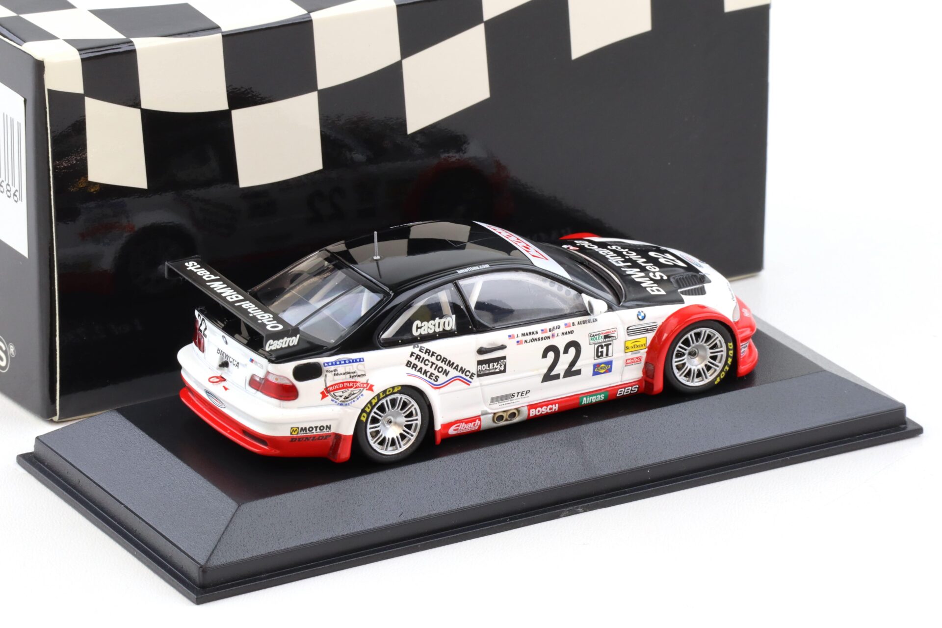 1:43 Minichamps BMW M3 E46 GTR ALMS Daytona 24h 2004 Marks/ Said #22