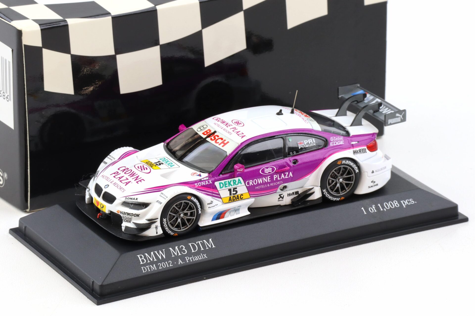 1:43 Minichamps BMW M3 E92 DTM Team RBM Mampaey 2012 A.Priaulx #15