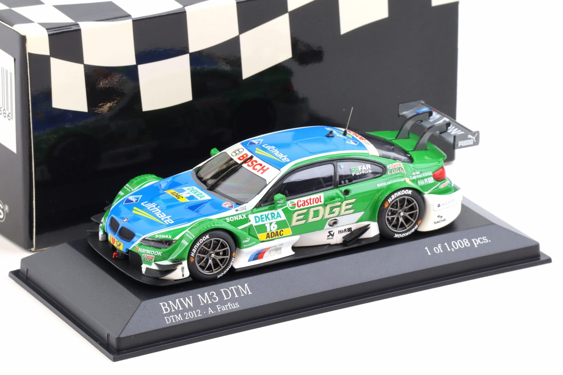 1:43 Minichamps BMW M3 E92 DTM Team RBM Mampaey 2012 A.Farfus #16