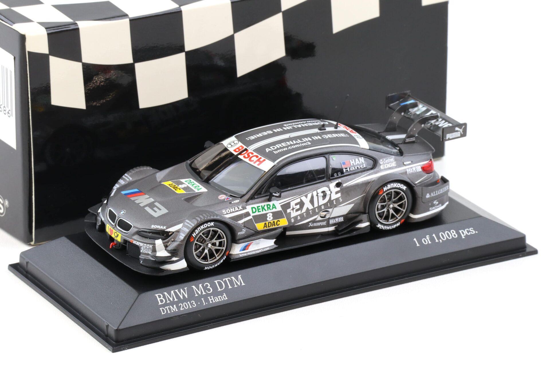1:43 Minichamps BMW M3 E92 DTM Team RBM 2013 J.Hand #8