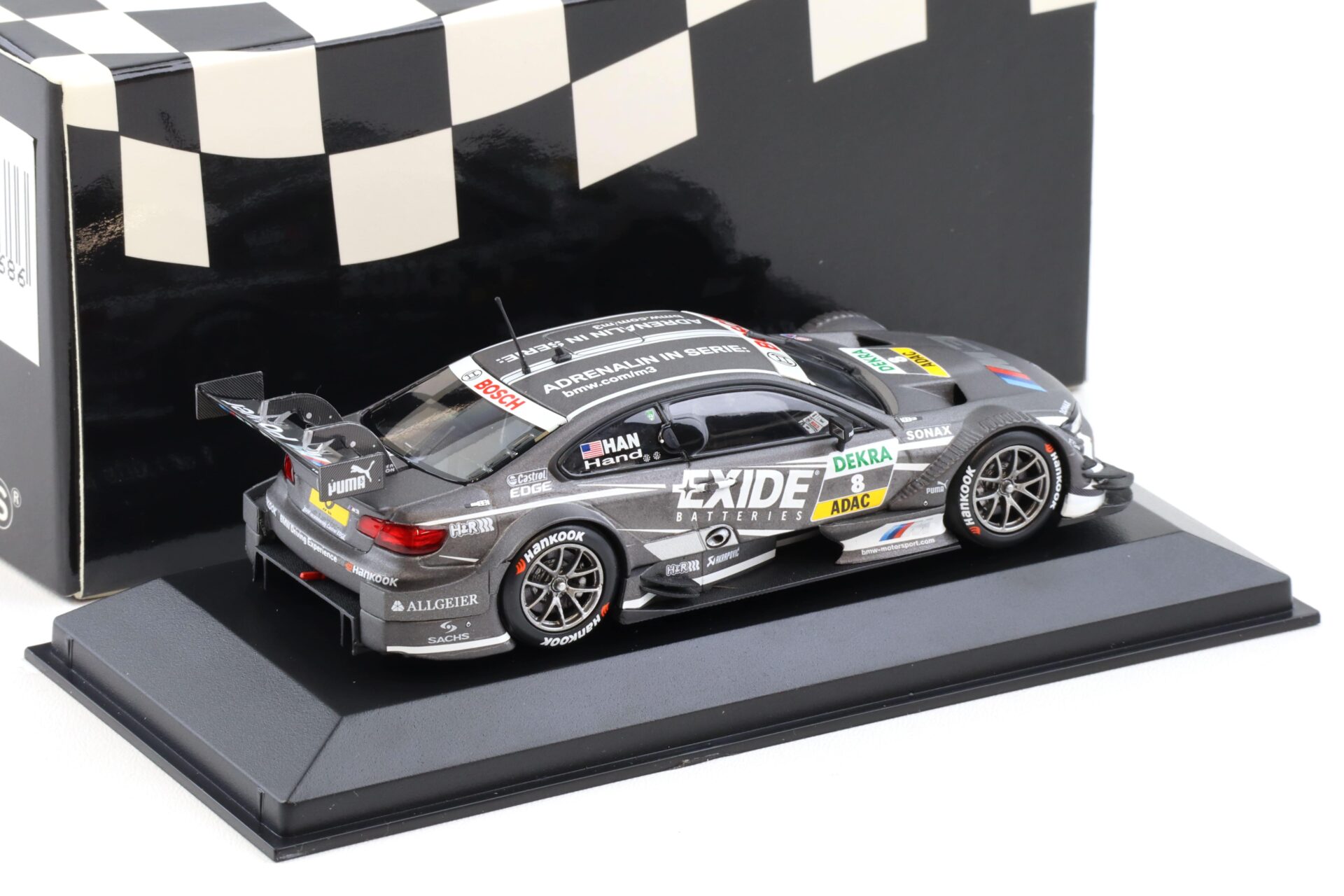 1:43 Minichamps BMW M3 E92 DTM Team RBM 2013 J.Hand #8