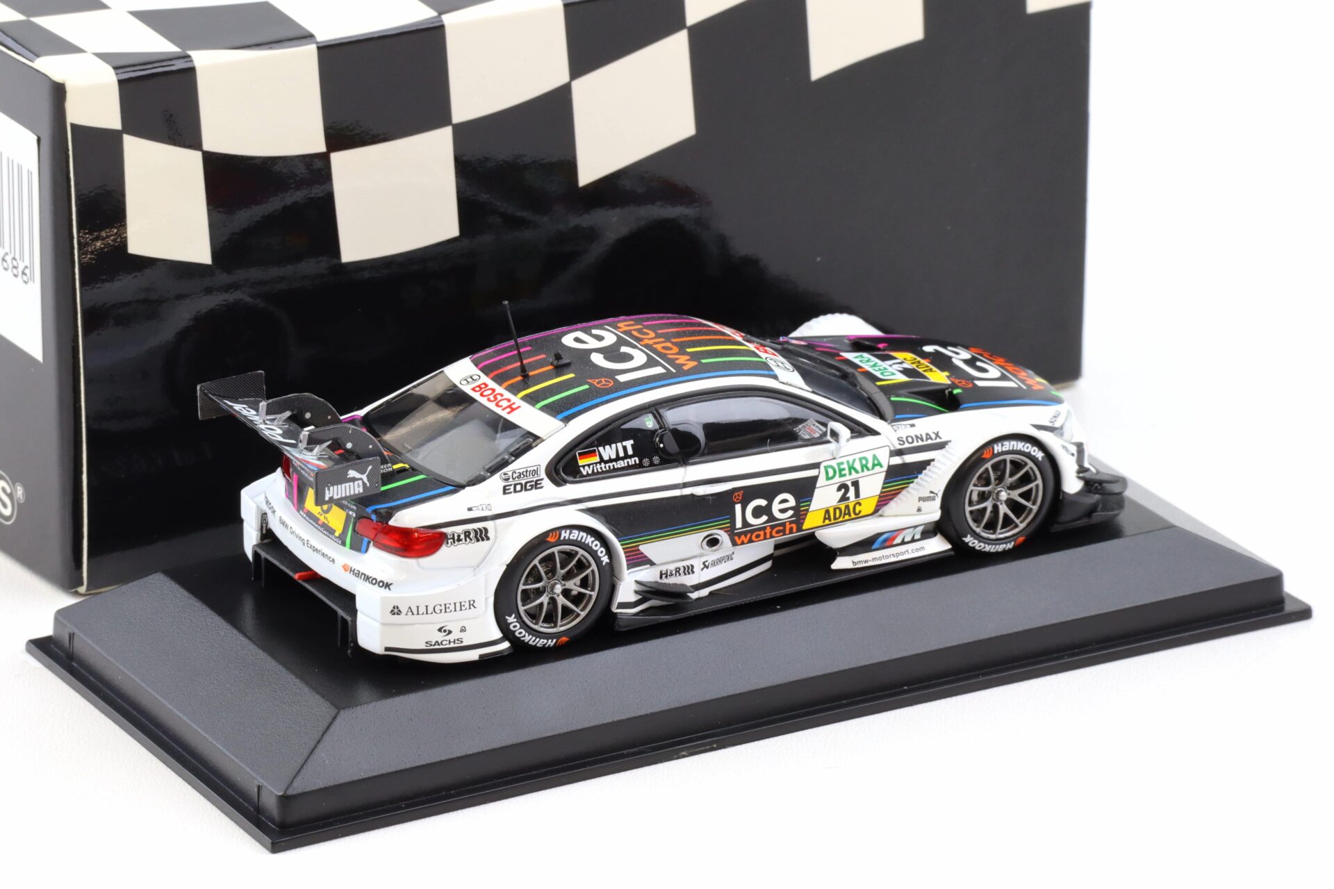 1:43 Minichamps BMW M3 E92 DTM Team MTEK 2013 M.Wittmann #21 ICE Watch