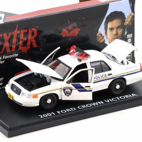 1:43 Greenlight 2001 Ford Crown Victoria Pembroke Pines Police DEXTER white