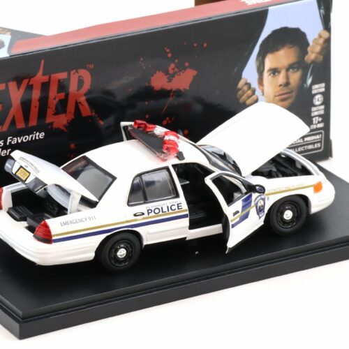 1:43 Greenlight 2001 Ford Crown Victoria Pembroke Pines Police DEXTER white
