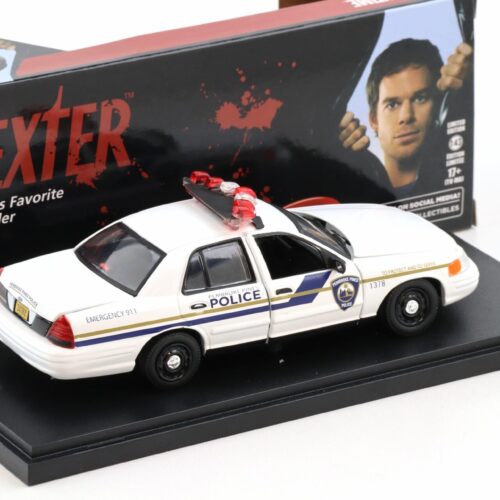 1:43 Greenlight 2001 Ford Crown Victoria Pembroke Pines Police DEXTER white