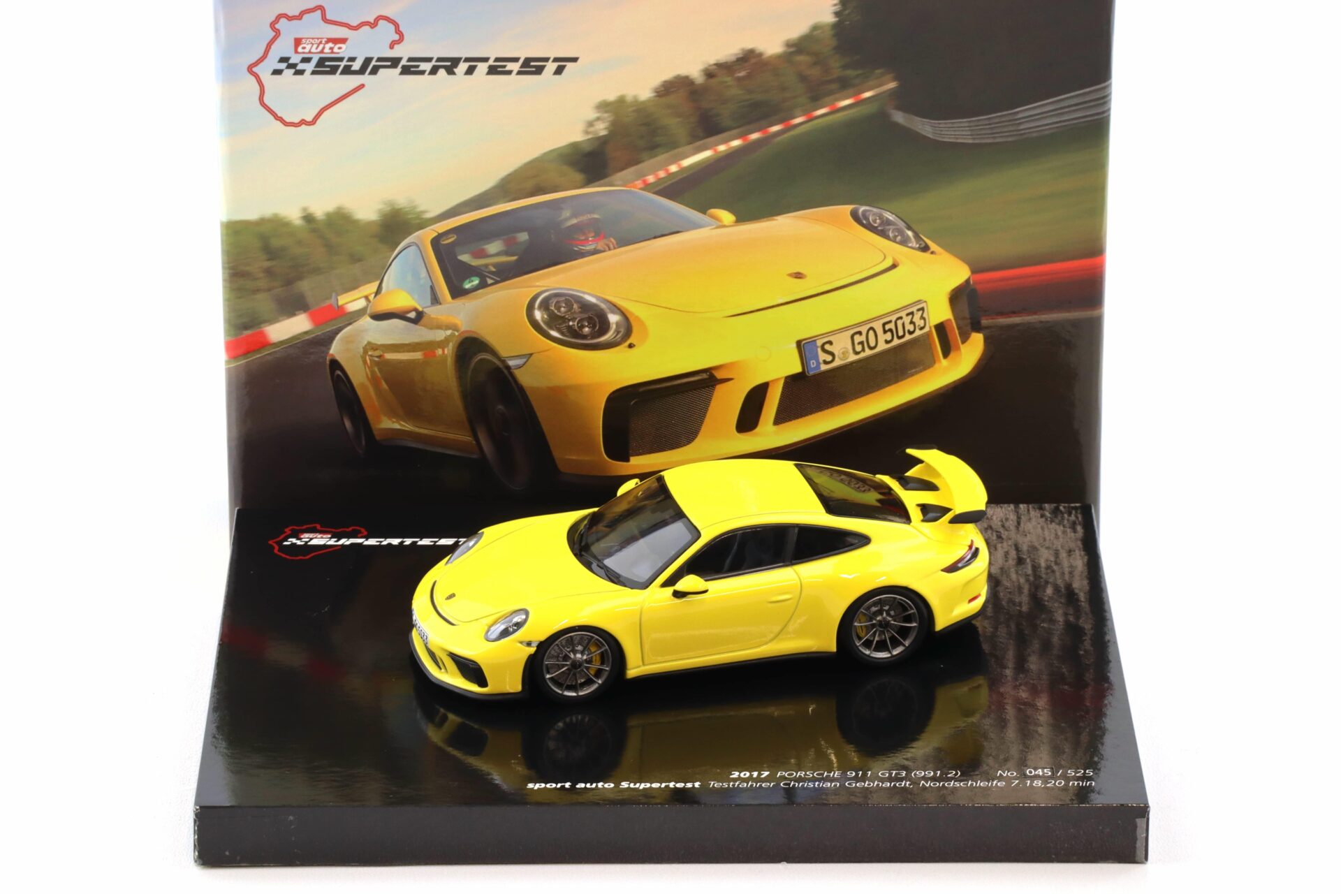 1:43 Minichamps Porsche 911 991.2 GT3 Coupe 2017 yellow 25th Anniversary