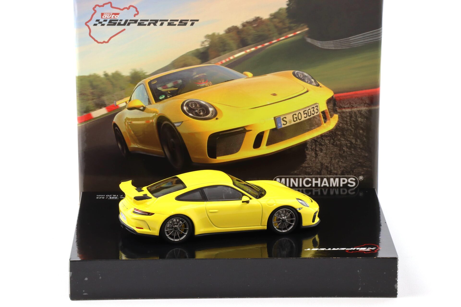 1:43 Minichamps Porsche 911 991.2 GT3 Coupe 2017 yellow 25th Anniversary