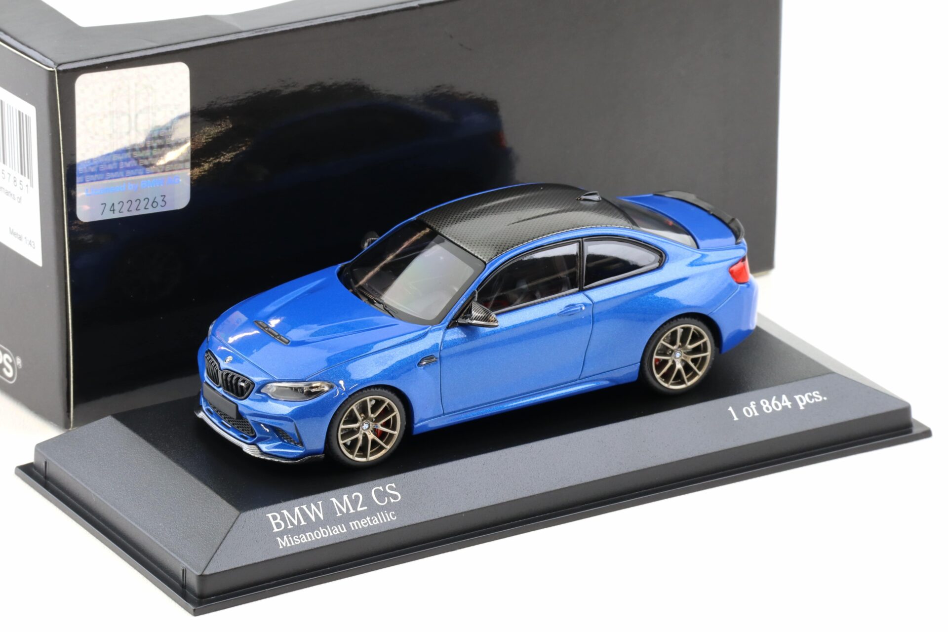 1:43 Minichamps BMW M2 CS Coupe Misano blue/ gold wheels 2020