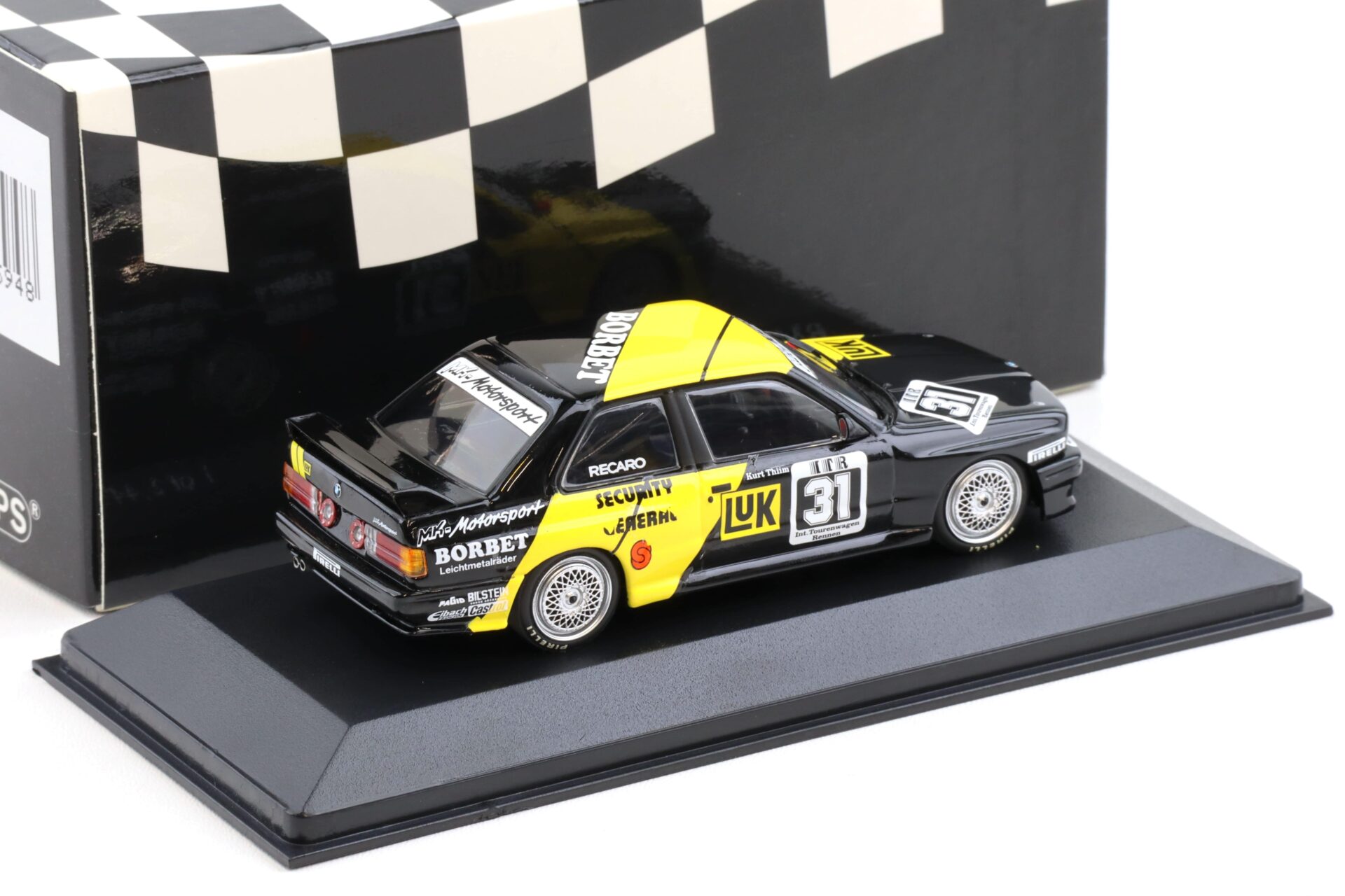 1:43 Minichamps BMW M3 E30 DTM 1988 MK-Motorsport Eifelrennen K.Thiim #31