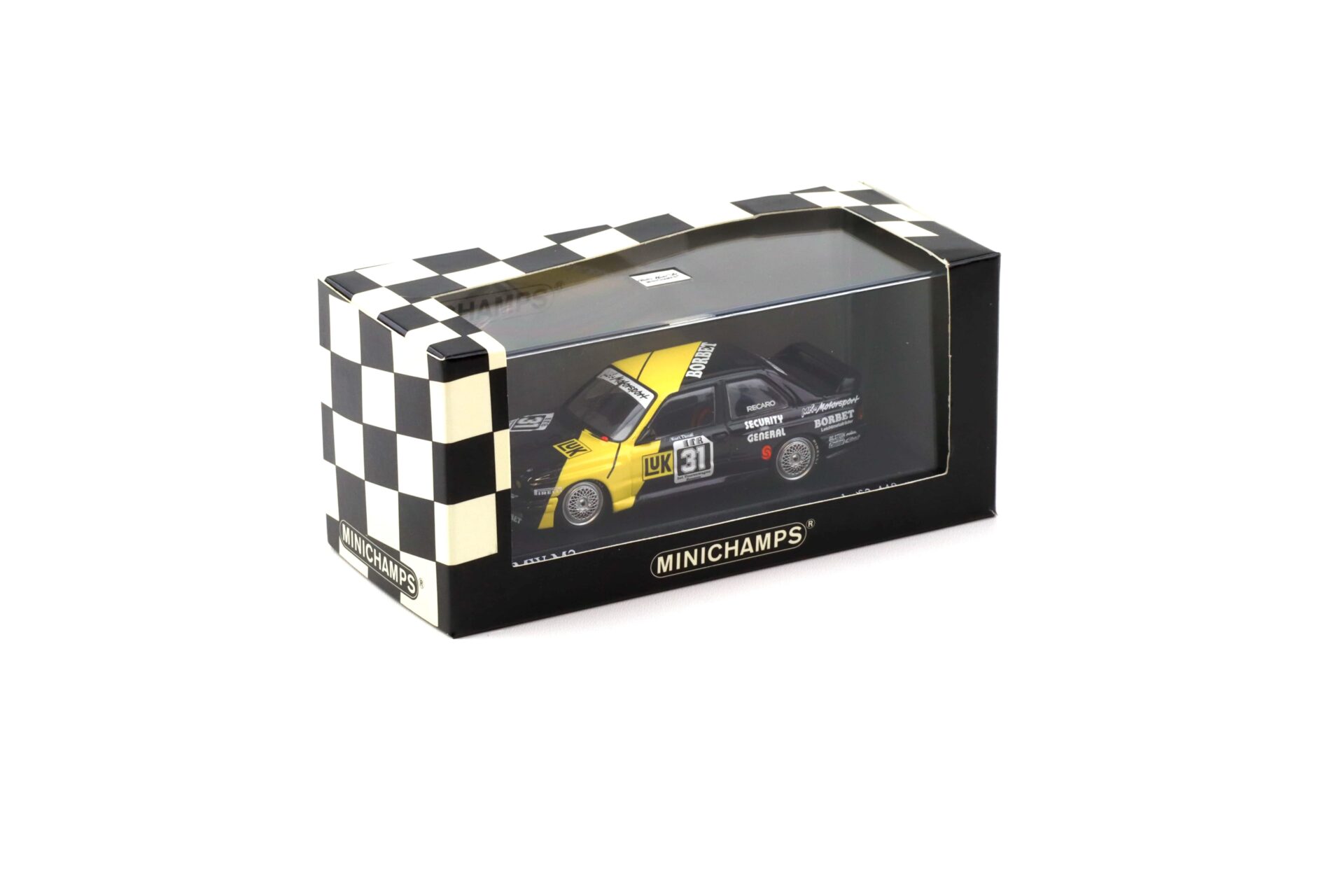 1:43 Minichamps BMW M3 E30 DTM 1988 MK-Motorsport Eifelrennen K.Thiim #31