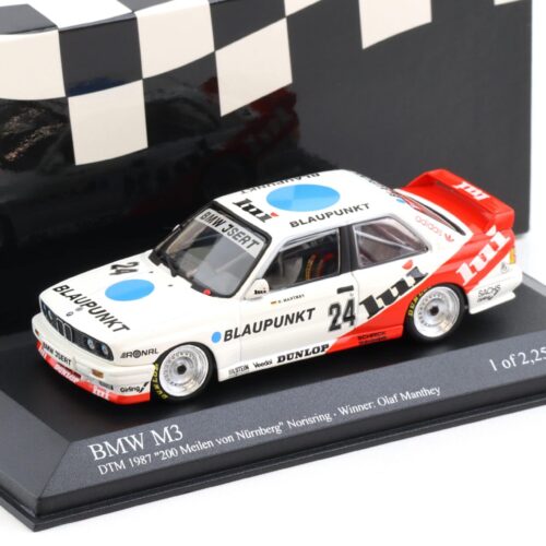 1:43 Minichamps BMW M3 E30 DTM 1987 Team Isert Norisring Winner O.Manthey #24